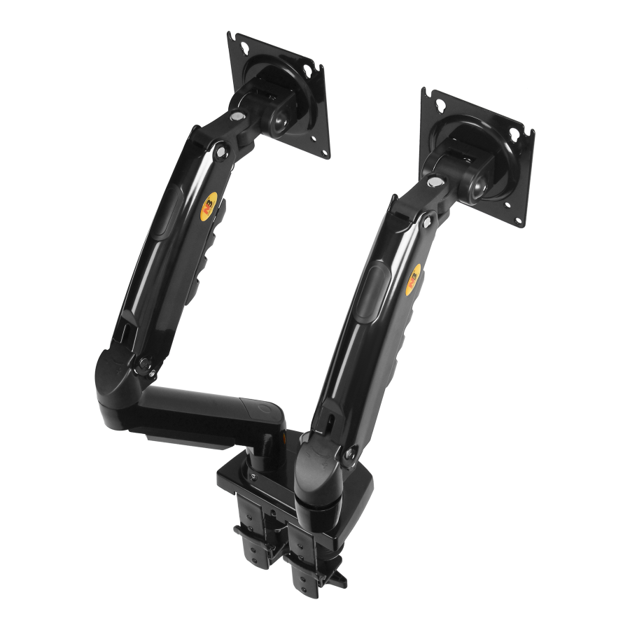 Full motion gas spring dual monitor arm, LED 17″-27″